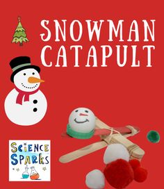 the snowman catapult book is on display