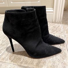 Only Worn 3 Times. In Perfect Condition, And The Bottoms Are Already Scuffed. Elegant Suede Booties For Fall, Formal Suede Booties For Fall, Elegant Suede Booties For Winter, Elegant Winter Suede Booties, Elegant Fitted Booties With Closed Toe, Elegant Fitted Closed Toe Booties, Evening Suede Booties With Pointed Toe, Elegant Suede Booties, Formal Suede Booties With Pointed Toe