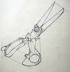 a pencil drawing of a pair of scissors