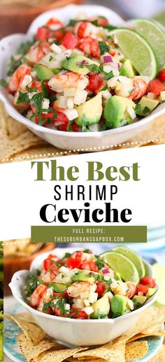 the best shrimp ceviche with tortilla chips