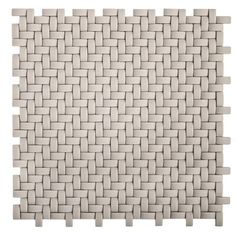 a white tile wall that is made out of small squares and has been placed on top of