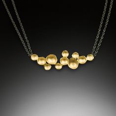 Gold & Silver Necklace - This necklace is crafted in 18k gold vermeil with a 17L oxidized sterling silver chain and handmade infinity clasp. Designer Pendants, Cloud Pendant, Sculpted Jewelry, Gold Silver Necklace, Soldered Jewelry, Micro Mosaic Jewelry, Sarah Richardson, Silver Clay, Jewelry Board