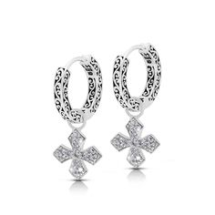 Hoop : 0.04 ct charm : 0.20 ct Hoop Diameter 13mm Charm 11mm x 11mm [SHORTDESCRIPTION] Diamond White Sterling Silver Huggie Earrings With Halo Design, Marquise Diamond Earrings, Lois Hill Jewelry, Marquise Earrings, 18k Gold Earrings, Maltese Cross, Diamond Earring, Diamond Charm, Brown Diamond