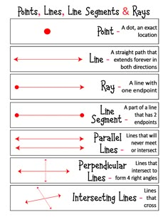 lines, lines and rays worksheet for students to learn how to draw them