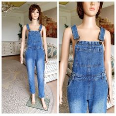 Denim jumpsuit jean jumpsuit Denim Overall vintage womens overall pants jean overalls Retro overalls Bib Overall S grunge overalls Bib Dungarees 95% cotton 5% polyester height of the woman in the photo - 180 cm Please refer to photos for details of condition.  Condition: very good vintage Measurements: Inseam : 75 cm/29.5" Rize  48 cm/18.9" Length: 138 cm  /54" Hips- 98 cm/ 38.6" Waist 72 cm/ 28.3"  Size: UK-8  EUR-36  US-4 S note The color on the pictures may vary due to monitor settings and li Utility Medium Wash Overall Jumpsuits, Utility Overall Jumpsuits And Rompers In Medium Wash, Utility Style Medium Wash Overalls Jumpsuit, Medium Wash Utility Overalls, Casual Medium Wash Full-length Jumpsuits And Rompers, Casual Medium Wash Full Length Jumpsuits And Rompers, Casual Medium Wash Full-length Jumpsuit, Medium Wash Denim Bib Front Jumpsuits And Rompers, Medium Wash Denim Jumpsuits And Rompers With Bib Front