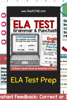 an ela test prep book with the title