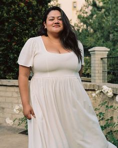 Short-sleeved '90s-inspired maxi dress Lightweight off-white and tan-flecked fabric, feels like a woven rayon blend Butterfly sleeves Unlined and sheer Scooped neck Featuring a tailored bodice - runs narrow in the bodice, we recommend sizing up if you're in between sizes! Back zipper closure Pleated skirt Bra friendly Valeria is 5'6 and wearing the 2X SIZECHART Size Shoulder Width Chest Waist Hips Bodice Total Length XS open S open M open L open XL open If you are in between sizes, we recommend Scarlet Dress, Winter To Spring, Summer To Fall, 90s Inspired, Butterfly Sleeves, Simple Beauty, Hip Length, Autumn Summer, Scarlet