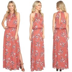 The Jetset Diaries Oasis Floral Maxi Dress. Nwt, Size Small. Lightweight, Flowy, Gauzy Maxi Dress In A Floral Patterned Coral Hue. Keyhole Neckline With Tassel Tie, Keyhole Back, Side Slits, And Adjustable Tassel Tie Cinch Waist. Some Minor Runs In The Delicate Fabric (Not Noticeable When Wearing Thanks To The Busy Pattern And Crinkly Fabric), See Last Photo. Please Don’t Hesitate To Ask Any Questions! Offers Always Welcome! Measurements (Approx) Bust- 18” Waist- 18” Untied (Adjustable) Length- Olive Green Formal Dress, Cinch Waist Dress, Wrap Tie Dress, Green Formal Dresses, Eyelet Maxi Dress, White Floral Maxi Dress, Pink Floral Maxi Dress, Short Sleeve Maxi Dresses, Embroidered Maxi Dress