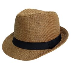 Men's Fedora in Brown Casual Outdoor Fedora With Uv Protection, Casual Fedora With Uv Protection For Outdoor, Spring Outdoor Panama Hat With Adjustable Fit, Spring Outdoor Adjustable Panama Hat, Casual Outdoor Fedora With Adjustable Fit, Casual Adjustable Fedora For Outdoor, Adjustable Fedora Hat For Travel, Casual Fedora With Adjustable Fit For Outdoor, Casual Adjustable Fit Fedora For Outdoor