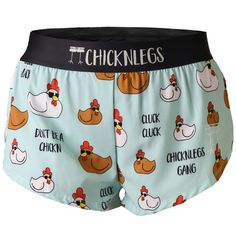 Closeup product shot of the women's swaggy chickns 1.5 inch split running shorts from ChicknLegs. Chicken Leg Shorts, Chicken Legs Shorts, Running Shorts Outfit, Funny Pjs, Running Fits, Xmas Clothes, Sweet 16 Birthday Gifts, Best Running Shorts, Xmas Outfits