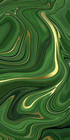 an abstract green and gold background with wavy lines