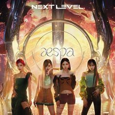 three girls standing next to each other in front of a sci - fi background with the word despa on it