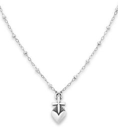 From James Avery&#x2C; this necklace features:Sacred Heart Necklace Featuring a beautiful design of a cross on top of a heart&#x2C; this sterling silver necklace from James Avery serves as a personal reminder of Christ's boundless and passionate love for mankind. It also references the Sacred Heart of Jesus&#x2C; a well-known Catholic devotion. Product Specifications: Sterling Silver Available in 16&#x2C; 18 or 20 inches Pendant is 11/16 inc Silver Cross Pendant Necklaces For Valentine's Day, Silver Cross Pendant Necklace For Valentine's Day, Silver Cross Jewelry With Heart Charm, James Avery Necklace, The Sacred Heart Of Jesus, Christian Necklace, The Sacred Heart, Sacred Heart Of Jesus, Heart Of Jesus