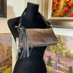 New With Tags Brown Shoulder Bag With Gunmetal Hardware For Evening, Leather Handled Shoulder Bag For Evening In Fall, Fall Evening Shoulder Bag With Leather Handles, Leather Hobo Bag For Fall Evening, Chic Gray Bag For Fall, Gray Leather Shoulder Bag With Silver-tone Hardware, Brown Shoulder Bag With Gunmetal Hardware For Shopping, Everyday Bags With Silver-tone Hardware For Fall, Gray Leather Evening Shoulder Bag