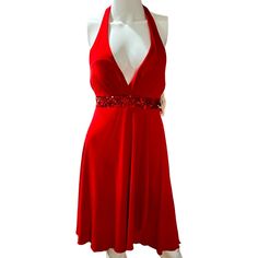 Speechless Deep V Cut Halter Top Dress In Red New With Tags! Size Medium Incredibly Sexy Deep V Cut Halter Dress That Is Sure To Turn Heads! Has An Extra Piece Of Fabric In The Front To Add Extra Volume When Walking Or Dancing! 92% Polyester, 8% Spandex From A Smoke Free And Pet Friendly Boutique. Halter Dress Vintage, Red V Neck Dress, Floral Homecoming Dresses, Red Halter Dress, Vintage Halter Dress, Halter Sundress, Halter Top Dress, Black Spaghetti Strap Dress, Tie Neck Dress