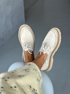 Lightweight and super comfortable topsiders with flexible Vibram sole ✨ Upper: beige suede/ black nubuck Linen: leather  Sole: Vibram Casual Suede Boat Shoes With Flat Heel, Casual Suede Moccasins With Vibram Sole, Suede Low-top Boat Shoes With Textured Sole, Low-top Suede Boat Shoes With Textured Sole, Suede Low-top Boat Shoes With Stitched Sole, Casual Boat Shoes With Vibram Sole And Round Toe, Suede Moc Toe Boat Shoes With Stitched Sole, Suede Low-top Moccasins With Contrast Sole, Casual Suede Loafers With Lug Sole