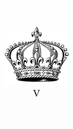 the letter v with a crown on it