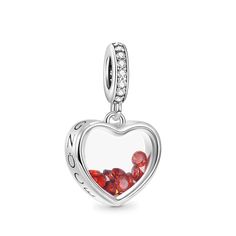 Valentine's Day Cubic Zirconia Jewelry With Heart Charm, Heart-shaped Dangling Charms Jewelry For Valentine's Day, Heart-shaped Jewelry With Dangling Charms For Valentine's Day, Valentine's Day Anniversary Jewelry With Dangling Charms, Dangling Charms Jewelry For Valentine's Anniversary, Elegant Heart-shaped Dangling Charms, Elegant Heart Shaped Dangling Charms, Valentine's Day Heart Pendant Dangling Charms, Valentine's Day Jewelry Pendant With Dangling Charms