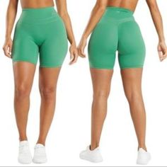 Gymshark X Whitney Simmons Cycling Shorts Size - Medium Color - Palm Green Condition - New Without Tags Excellent Condition, No Signs Of Wear Green Athletic Shorts With Built-in Liner, Green Bottoms With Built-in Shorts And Stretch, Green Activewear With Built-in Shorts, Green Stretch Sports Shorts, Green Gym Sportswear Bottoms, Green Stretch Workout Shorts, Green Stretch Athleisure Shorts, High Waist Sportswear Bottoms For Summer, Green Bottoms With Built-in Shorts