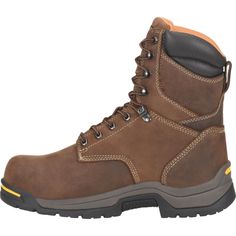 Carolina Men's Bruno Hi 8" Composite Toe Waterproof 600G Insulated Work Boot -Dark Brown- CA8021 On Sale Now! This Item Ships FREE! Men's 8” Waterproof 600G Insulated Broad Toe Work Boot. A classic looking work boot that is tough and waterproof. It’s incredibly reliable, making it the perfect choice to get some work done. Also available in a composite safety toe. Gaucho Crazy Horse Leather Upper Waterproof SCUBALINER™ Removable AG7™ Polyurethane Footbed EVA Midsole Pillow Cushion™ Insole Electri Insulated Work Boots, Hard Working Man, Work Boot, Metal Detector, Crazy Horse, Medium Brown, Work Boots, Brown Boots, New Product