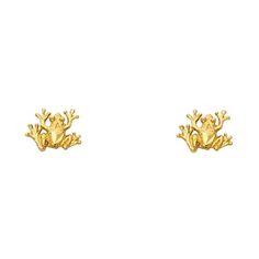 High quality fashion earrings jewelry. 100% genuine solid 14k gold. Great Womens and Mens gift for any occasion. 14k Yellow Gold Frog Post Stud Earrings Diamond Cut Design Polished Finish Genuine Ladies 9mm x 8mm Size: One Size.  Color: Metal Type.  Gender: female.  Age Group: adult. Nature Jungle, Gold Tree, Tree Frog, Yellow Gold Earring, Cut Design, High Quality Jewelry, Diamond Earrings Studs, Earrings Jewelry, Post Earrings