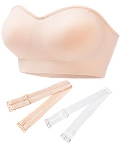 PRICES MAY VARY. Strapless bra with premium fabric: our seamless bandeau bra is made with premium nylon and spandex material, the tube top bra feels ultra-soft and comfort, breathable and keep you cool all day. The seamless tube bra is durable, help you create a beautiful chests Non-slip comfort bandeau bras: the strapless bras are designed with silicone grip inside top edge for no-slip and stable. The non-slip silicone also provides soft support, enhancing your style without any straps showing. Strapless Outfits, Seamless Strapless Bra, Clear Strap Bra, Tube Top Bra, Tube Bra, Stylish Bra, Strapless Bras, Bra Materials, Invisible Bra