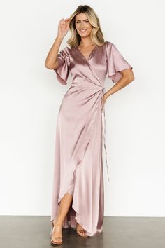 Wrap yourself in sophistication with our Vara Satin Maxi Wrap Dress in Lilac, adorned with flutter sleeves for a feminine touch. This versatile and elegant dress is perfect for any occasion, whether it's a wedding, cocktail party, or night out on the town. Wedding Cocktail Party, Dress Lilac, Wedding Cocktail, September Wedding, Satin Maxi, Lilac Dress, Maxi Wrap Dress, Flutter Sleeves, Elegant Dress