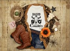 Raised on 90's Country T-Shirt 90s Text Print T-shirt For Fall, 90s Style Letter Print T-shirt For Fall, 90s Style Relaxed Fit T-shirt For Fall, 90s Country, Labour Day, Gender Neutral, Adult Outfits, United States, Tops & Tees