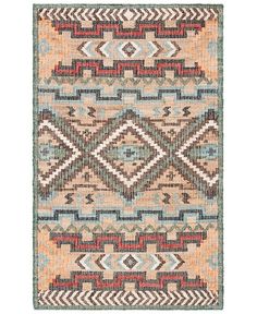 a multicolored rug with an abstract design on the front and back side,