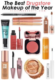 The best drugstore makeup this year-- new releases and old favorites that stand the test of time. Best Drugstore Eyeshadow, Drugstore Lipgloss, Drugstore Eyeshadow, Drugstore Concealer, Brand Makeup, Makeup Tip, Budget Beauty, Maybelline Makeup