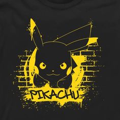 an image of a pikachu on a black shirt