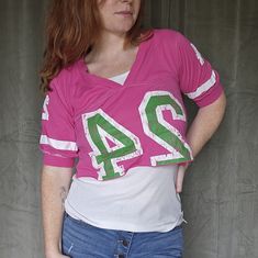 Y2k Nwt Cropped Pink Jersey Tee With Tank Top Retro Y2k/00's Pink Cropped Jersey Style Cotton Tshirt With Attached White Cotton Ribbed Tank Top. Tank Top Could Easily Be Removed If You Wanted To Wear Them Separate. Size Large. See Photos For Measurements. Brand: Derek Heart Brand New With Tags. All Reasonable Offers Accepted! Create A Bundle To Get The Best Price. Curated Style Bundles & Mystery Boxes Available Upon Request! Message Me With Any Questions! Retro Stretch Pink Top, Pink Stretch Retro Top, Pink Retro Stretch Top, Retro Pink V-neck Top, Pink Retro V-neck Tops, Sporty Pink Tops With Relaxed Fit, Y2k Pink V-neck Top, Pink Y2k V-neck Top, Pink V-neck Y2k Top