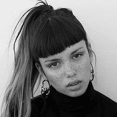 Beautiful Freckles, Short Bangs, Short Hair Balayage, Grunge Hair, Bang Bang, White Photo, Hairstyles With Bangs