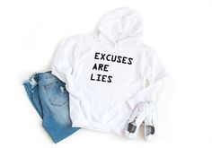 Excuses Are Lies Unisex Hoodie | Motivational | Perfect for Go-Getters | Warm Blend with Kangaroo Pocket Kangaroo Pocket, Kangaroo, Unisex Hoodies