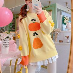 Sweet Fruit Sweater PN4846 ●Size: S:Length 65 cm,bust 118 cm,shoulder 60 cm,sleeve 48 cm. M:Length 66 cm,bust 120 cm,shoulder 62 cm,sleeve 49 cm. L:Length 67 cm,bust 122 cm,shoulder 64 cm,sleeve 50 cm. ●Material:cotton (Please allow 1-3cm differs due to manual measurement.As different computers display colors differently,the color of the actual may vary slightly from the above images.Thanks for your understanding.) ●About Shipping: We attach great importance to the orders of each customer and parcel delivery. 1.Processing time: 2-3 business days. 2.Shipping time: 10-15 business days to US, please allow 3-4 weeks shipping to other country.(Shipping times can be affected by variable customs clearance times or public holidays.) Fruit Sweater, Sweet Fruit, Parcel Delivery, Customs Clearance, Fruit, Color