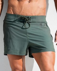 Khaki Green Swim Trunks - 3 Vacation Swimwear, Beachwear Collection, Tropical Paradise, Range Of Motion, Khaki Green, Falling Down, Beach Club, Swim Trunks, Swim Shorts