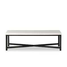 a black and white coffee table on a white background