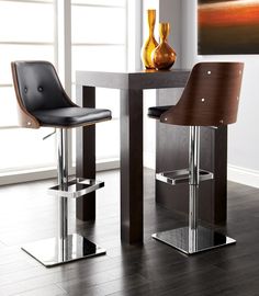 three different types of bar stools in various styles and sizes, including one with an adjustable