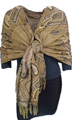 Pashmina Shawl Scarf In Golds And Browns Unique Womens Fashion, Chic Scarves, Brown Pattern, Vintage Inspired Outfits, Shawl Scarf, Pashmina Shawl, Pashmina Scarf, Girl Clothing, Hijab Style