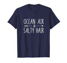 PRICES MAY VARY. Funny Ocean Air and Salty Hair Throwback Funny Beach shirt for women, girls trip, boat cruise, family beach vacations and funny pool outfits for the sand and ocean this summer. Ocean Air Salty Hair Throwback! Grab this Funny beach vacation t-shirt, summer tops tee for women or girls! Great beachwear outfit for summer vacation or mothers day! Cute vacation top with cute graphics in a retro throwback style. Lightweight, Classic fit, Double-needle sleeve and bottom hem Family Beach Vacations, Ocean Air Salty Hair, Pool Outfits, Funny Beach, Vacation Humor, Boat Cruise, Beach Humor, Summer Ocean, Ocean Air