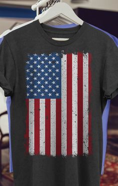 Funny Fourth of july Shirts on party and ceremony for Men / Women / Kids - Grunge American Flag T-Shirt. Great suitable to accessories for him/her: decor, diy, quotes, art, crafts, makeup, keychain, outfits, mug, sweater on holiday. Amazing present for proud team, election, mom, kinder, mother, boy, dad, family, mommy. Patriotic Symbols, Funny 4th Of July, Funny Presents