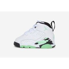 Toddler's Jordan MVP White/Green Glow-Black Size: 8.  Gender: unisex. Baby Jordans, Girls Shoes Sneakers, Sneakers Jordans, Baby Nike, Toddler Nikes, Baby Shoe Sizes, Toddler Girl Shoes, Future Children, Toddler Sneakers