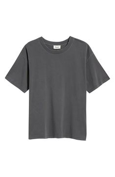 Washed with raw edges like an old favorite, this T-shirt made of cotton jersey sports a roomy, slouchy fit that looks great on its own or layered. 28" length Crewneck Short sleeves 100% cotton Machine wash, tumble dry Imported Grey T Shirt Outfit Women Casual, Sporty Washed T-shirt With Relaxed Fit, Acid Wash Organic Cotton Crew Neck Top, Basic Washed Organic Cotton Tops, Oversized Cotton Muscle Tee With Crew Neck, Basic Washed T-shirt With Relaxed Fit, Casual Washed Black Cotton Muscle Tee, Sporty Washed Black Relaxed Fit T-shirt, Sporty Washed Black T-shirt With Relaxed Fit