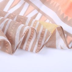 Material: 50% cotton, 50% viscose Size: 72" x 36" (180 cm x 90 cm) Color: taupe Pattern: striped This long scarf is made of cotton and viscose. Lightweight with soft touch and feel. It will keep you cozy while dressing up your outfits naturally. Casual Beige Scarves For Beach, Trendy Cotton Scarves For Summer, Trendy Cotton Scarf For Summer, Trendy Cotton Summer Scarves, Bohemian Beige Scarves For Beach, Trendy Summer Cotton Scarves, Bohemian Beige Scarf For Beach, Bohemian Beige Beach Scarves, Casual Orange Summer Scarf