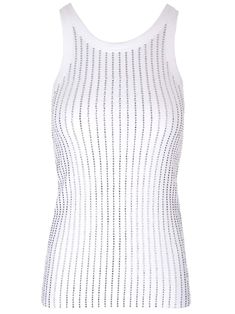 Full white and crystal thermo-strassed ribbed jersey top from The Attico. Glamorous Bedazzled Fitted Tops, Glamorous Fitted Bedazzled Tops, Glamorous White Embellished Tops, White Rhinestone Crew Neck Top, Glamorous White Tops With Rhinestones, White Rhinestone Party Tops, White Fitted Glamorous Tops, Fitted White Embellished Top, Faroe Islands Denmark