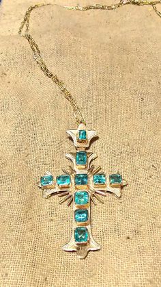 An antique Andes Emerald Cross pendant from a 300+ year old collection. This is the smallest Cross from the Andes Emerald collection. It has been polished and cleaned professionally, and looks like new. AAA Quality genuine Columbian Emeralds laid in 18K Gold. Comes with a solid 14K 24" Anchor Chain. Total carat weight is 1.5 approximately. This is a one-of-a-kind piece that is at least 300 years old right now, but kept in pristine condition. Offers are acceptable, you can email me. Ancient Lore Emerald Cross, Columbian Emeralds, Anchor Chain, 3rd Eye, Emerald Pendant, Small Crosses, Cross Pendant, Favorite Jewelry, Cross Necklace