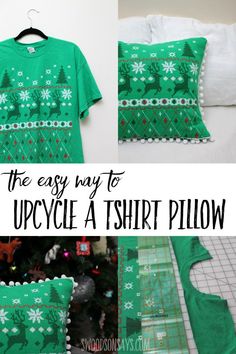 the easy way to upcycle a tshirt pillow