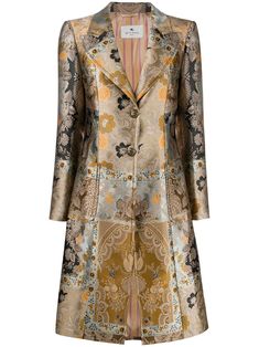 Jacquard Jacket, Single Breasted Coat, Patchwork Designs, Navy Floral, Kimonos, Long Coat, Batik, Coats For Women, Full Length