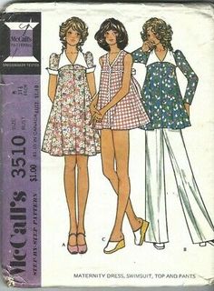 McCall's Patterns No. 3510. Details: Misses' Maternity Dress or Tunic Top, Pants and. Size 8, Bust 31.5". Swimsuit Pants, Maternity Sewing, Vintage Maternity, Dress Swimsuit, Patron Vintage, Pants Sewing Pattern, Vintage Dress Patterns, Mccalls Sewing Patterns, 1970s Fashion