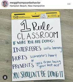 a sign posted on a bulletin board that says, 12 rules classroom if what you are doing